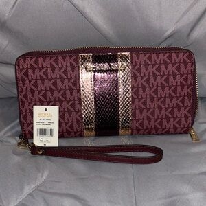 Michael Kors Burgundy Wristlet Wallet